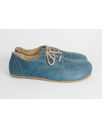 (L) Blue Barefoot Shoes for Men and Women in Smooth Suede