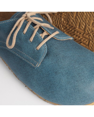 (L) Blue Barefoot Shoes for Men and Women in Smooth Suede