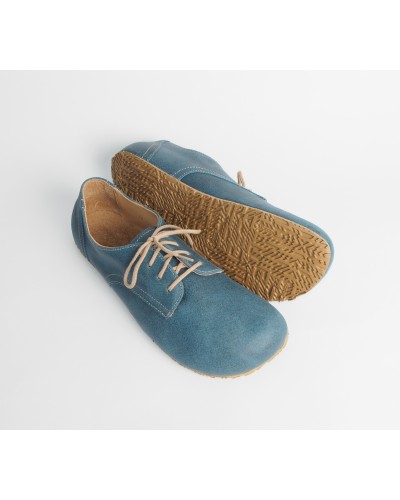 (L) Blue Barefoot Shoes for Men and Women in Smooth Suede