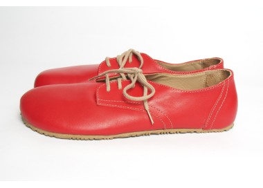 (S-L) - smooth laced shoes, red