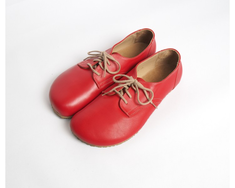 (S-L) - smooth laced shoes, red