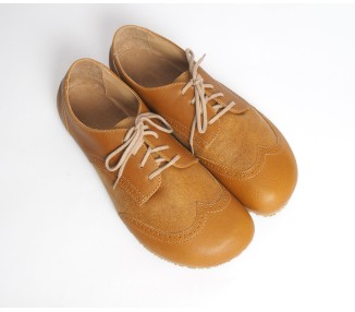 (O2) - laced brogue shoes, 2 leathers, sand