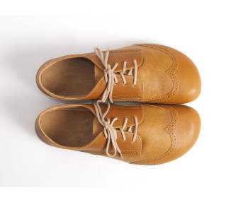(O2) - laced brogue shoes, 2 leathers, sand