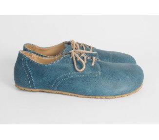 (L) Blue Barefoot Shoes for Men and Women in Smooth Suede