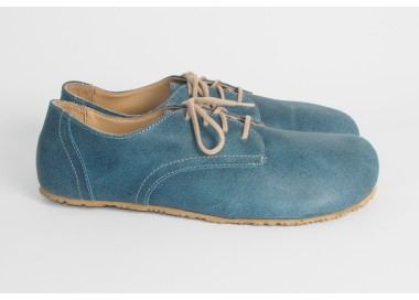 (L) Blue Barefoot Shoes for Men and Women in Smooth Suede