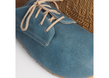 (L) Blue Barefoot Shoes for Men and Women in Smooth Suede