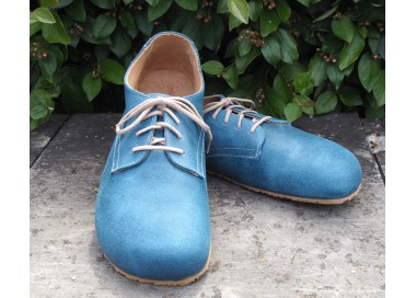 (L) Blue Barefoot Shoes for Men and Women in Smooth Suede