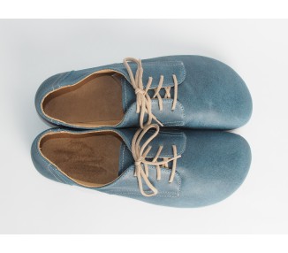 (L) Blue Barefoot Shoes for Men and Women in Smooth Suede