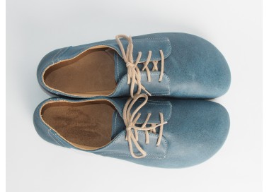 (L) Blue Barefoot Shoes for Men and Women in Smooth Suede