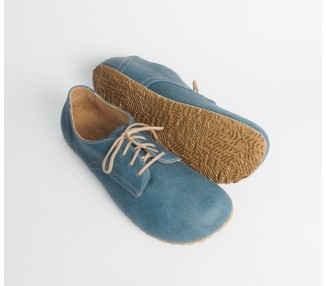 (L) Blue Barefoot Shoes for Men and Women in Smooth Suede