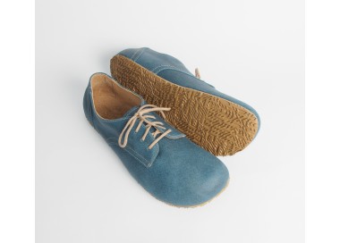 (L) Blue Barefoot Shoes for Men and Women in Smooth Suede